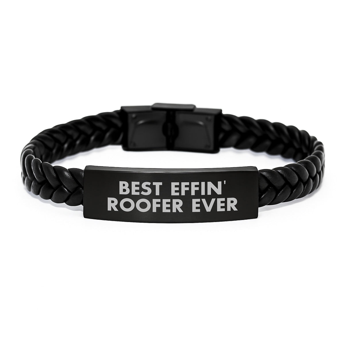 Funny Roofer Gifts from Friends Unique Interlaced Leather Bracelet Best Effin' - Christmas Unique Gifts for Men - Image 1