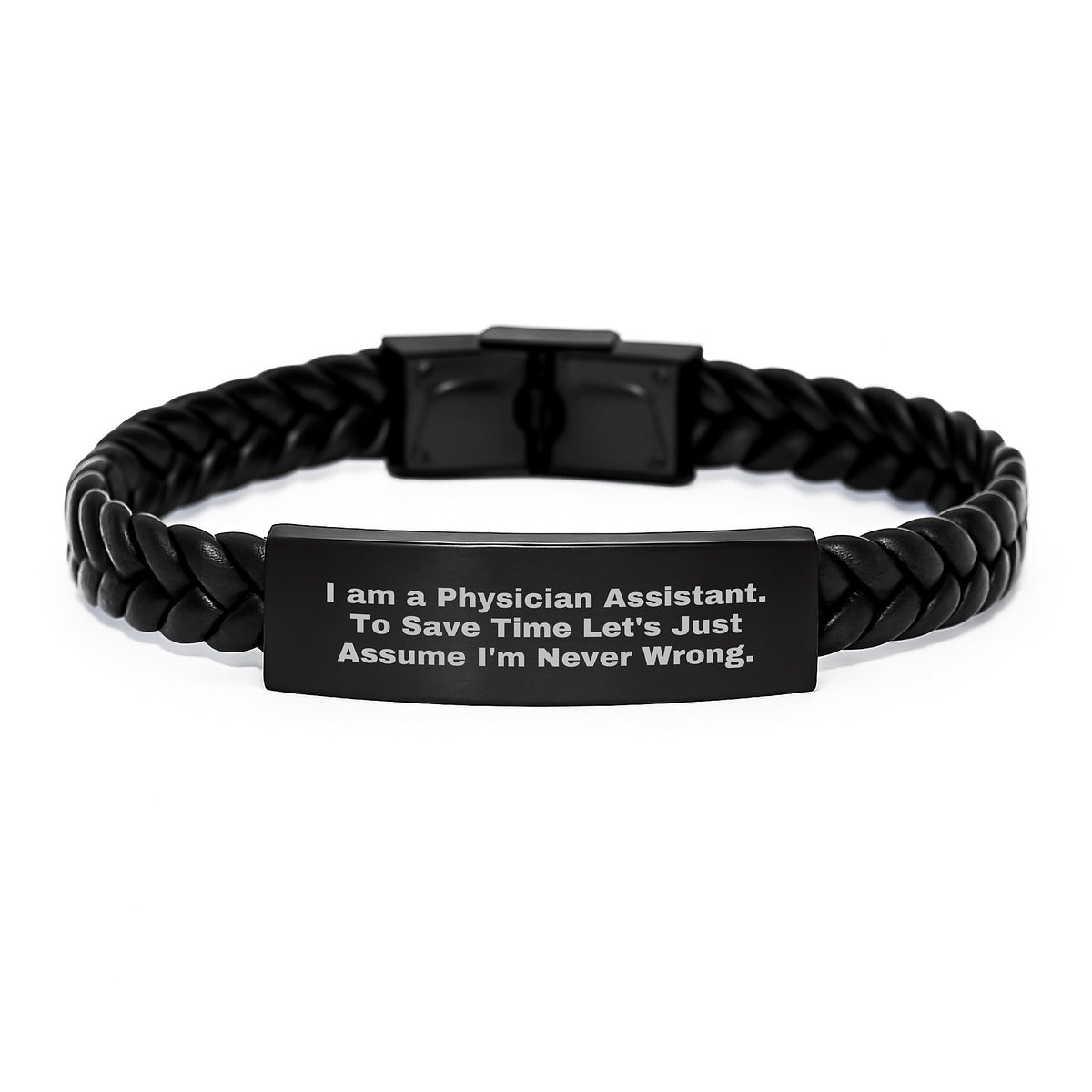 Physician Assistant Humor Interlaced Leather Bracelet Gifts from Friends Funny Birthday Presents for Physician Assistant - Image 1