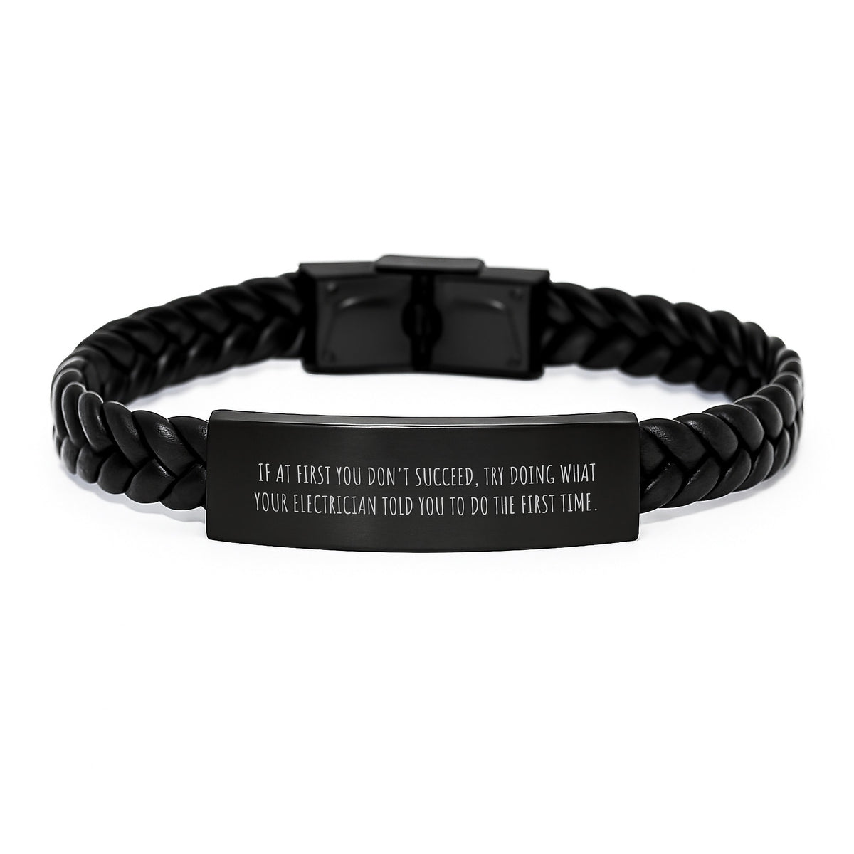 Funny Electrician Gifts from Men for Christmas Unique - Interlaced Leather Bracelet - Image 1