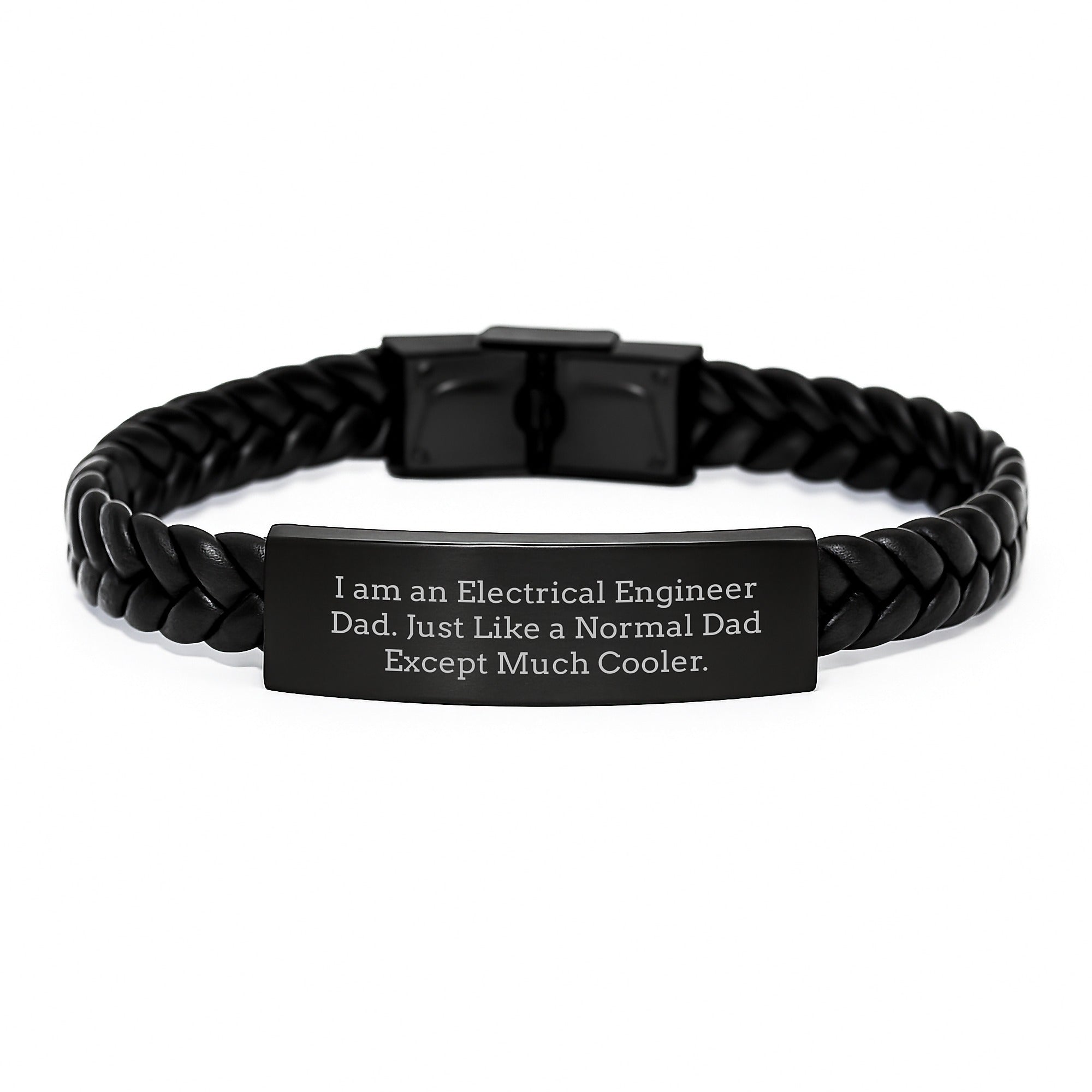 Funny Electrical Engineer Gifts - I Am An Electrical Engineer Dad Interlaced Leather Bracelet, Graduation Unique Gifts for Men from Dad - Image 1