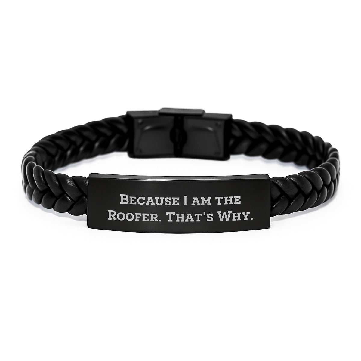 Roofer Humor Gift for Birthday - Interlaced Leather Bracelet, Gifts from Men to Roofer, Gifts for Roofer - Image 1
