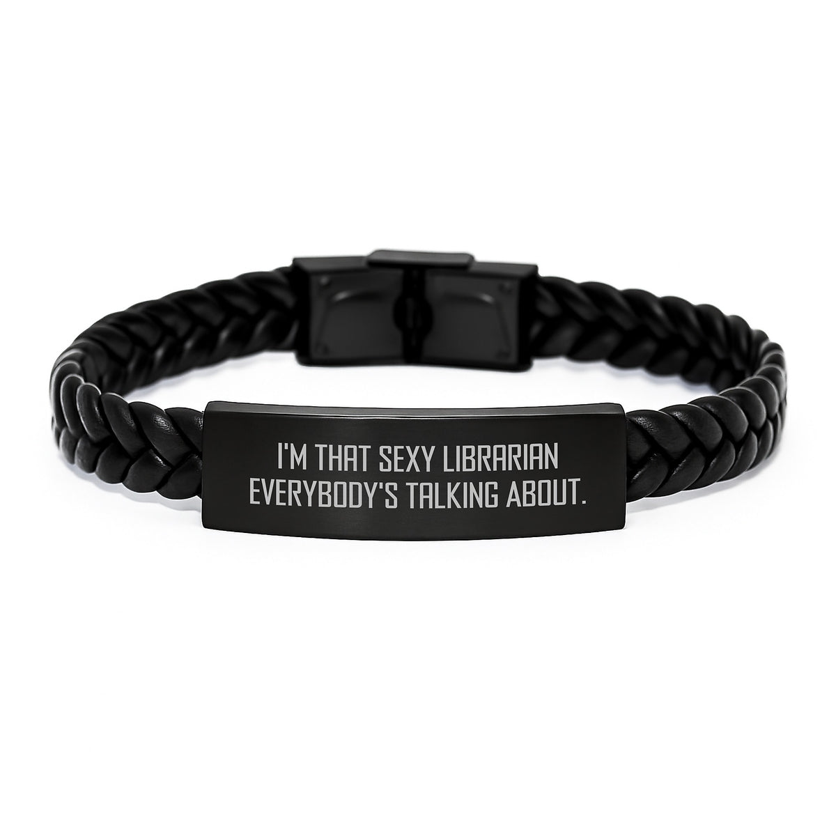 Sexy Librarian Interlaced Leather Bracelet Gifts for Librarian - Funny Quote, Birthday Unique Gifts from Friends, Coworkers, Family - Image 1