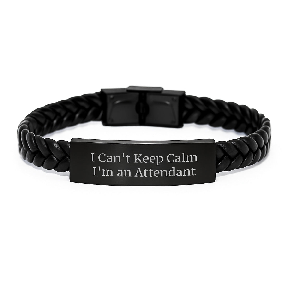 Funny Attendant Gifts, I Can't Keep Calm I'm An Attendant, Interlaced Leather Birthday Unique Gift for Men, Women, Friends, Coworkers, Family from You - Image 1