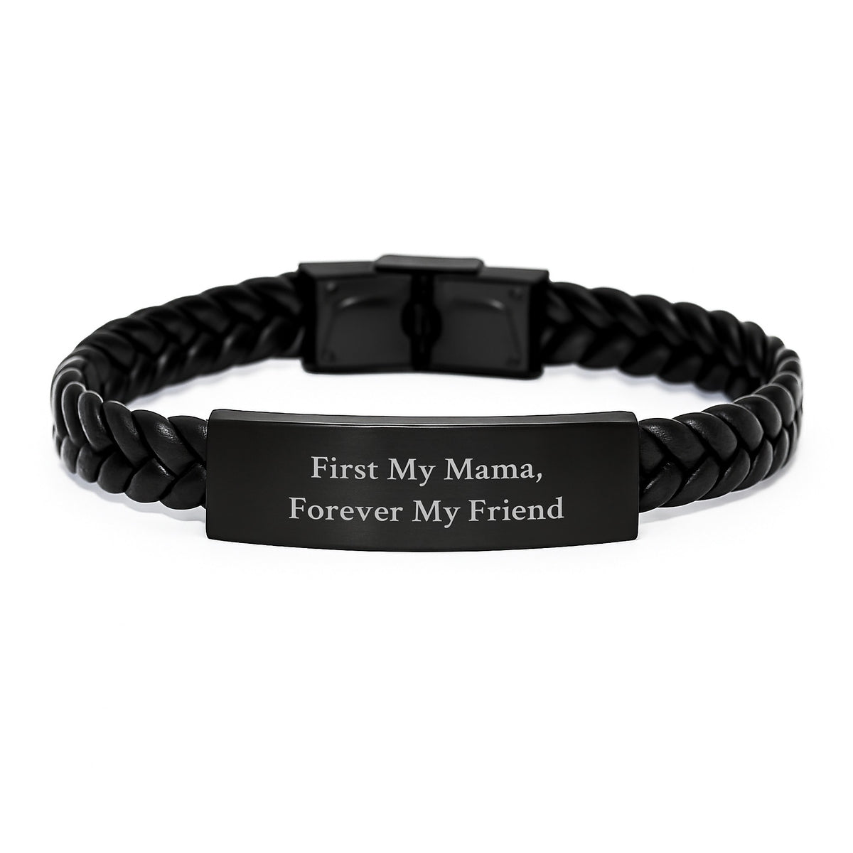 Mama Interlaced Leather Bracelet, Funny Quote Gifts from Mom to Me, Christmas Unique Presents for Mama, First My Mama, Forever My Friend - Image 1