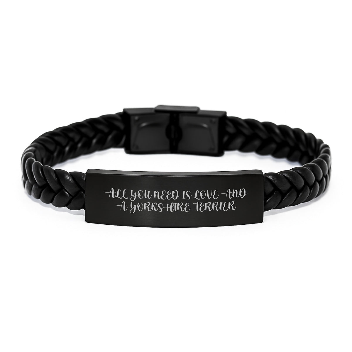 Gifts for Yorkshire Terrier Dog Lovers - Stylish Interlaced Leather Bracelet, Funny Quote, Christmas Unique Gifts from Men, Women, Friends, Coworkers to Family - Image 1