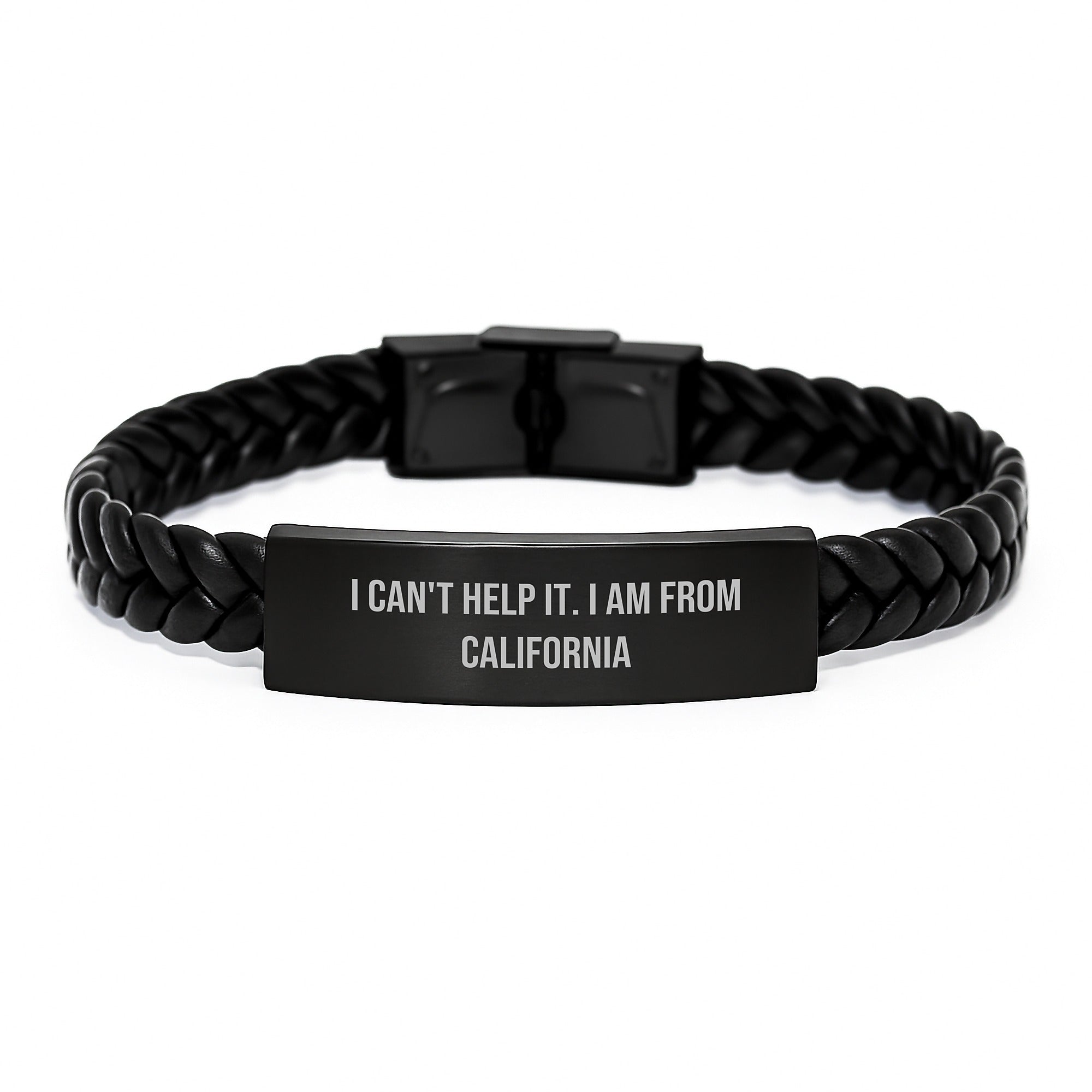 California Vibes Interlaced Leather Bracelet, Funny Quote Gift for Friends and Family, Birthday Unique Presents from Men to Women - Image 1