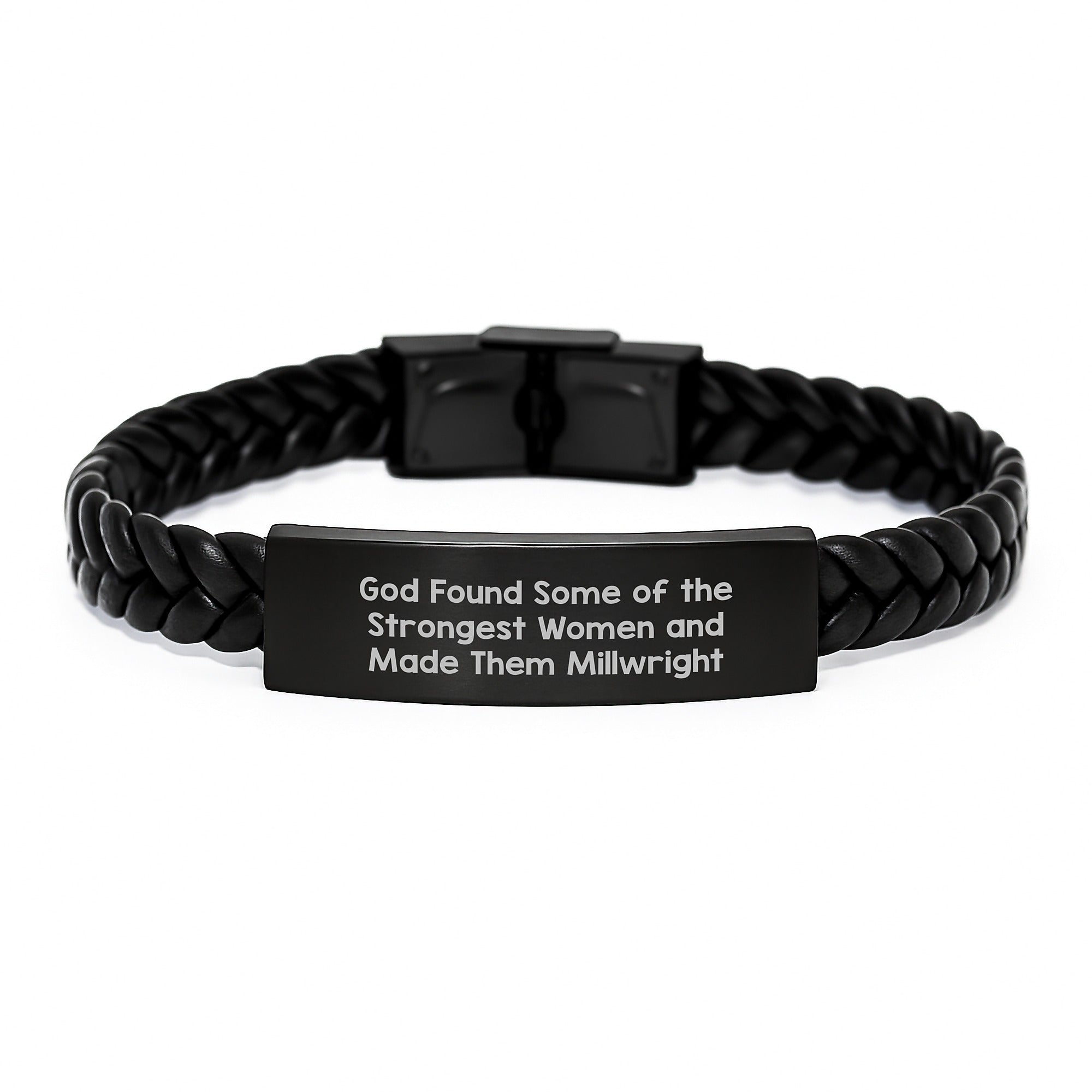 Funny Millwright Gifts, Interlaced Leather Bracelet for Millwright, Graduation Unique Gifts from Men to Friends, Gifts for Millwright, Inspirational Quote - Image 1