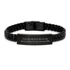 CPA Gifts from Friends, Inspirational Interlaced Leather Bracelet, Funny Quote, Birthday Unique Gifts for Men or Women, Enjoyable CPA Appreciation - Image 1
