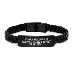 Funny Hula Hooping Gifts for Friends, Coworkers, or Family - Interlaced Leather Bracelet with Inspirational Quote, Perfect for Graduation - Image 1