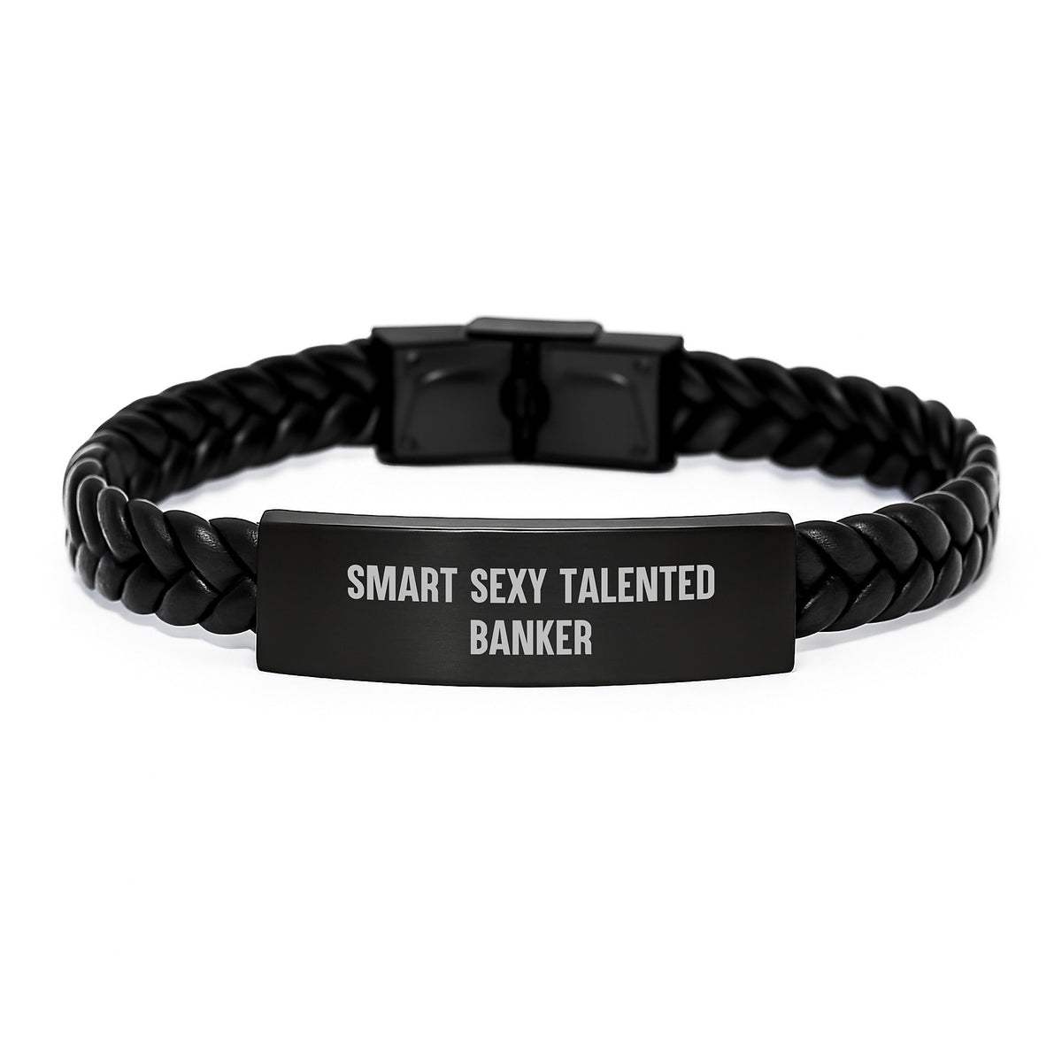 Funny Birthday Unique Gifts for Banker, Smart Sexy Talented Banker Interlaced Leather Bracelet, Unique Gifts from Friends to Banker - Image 1