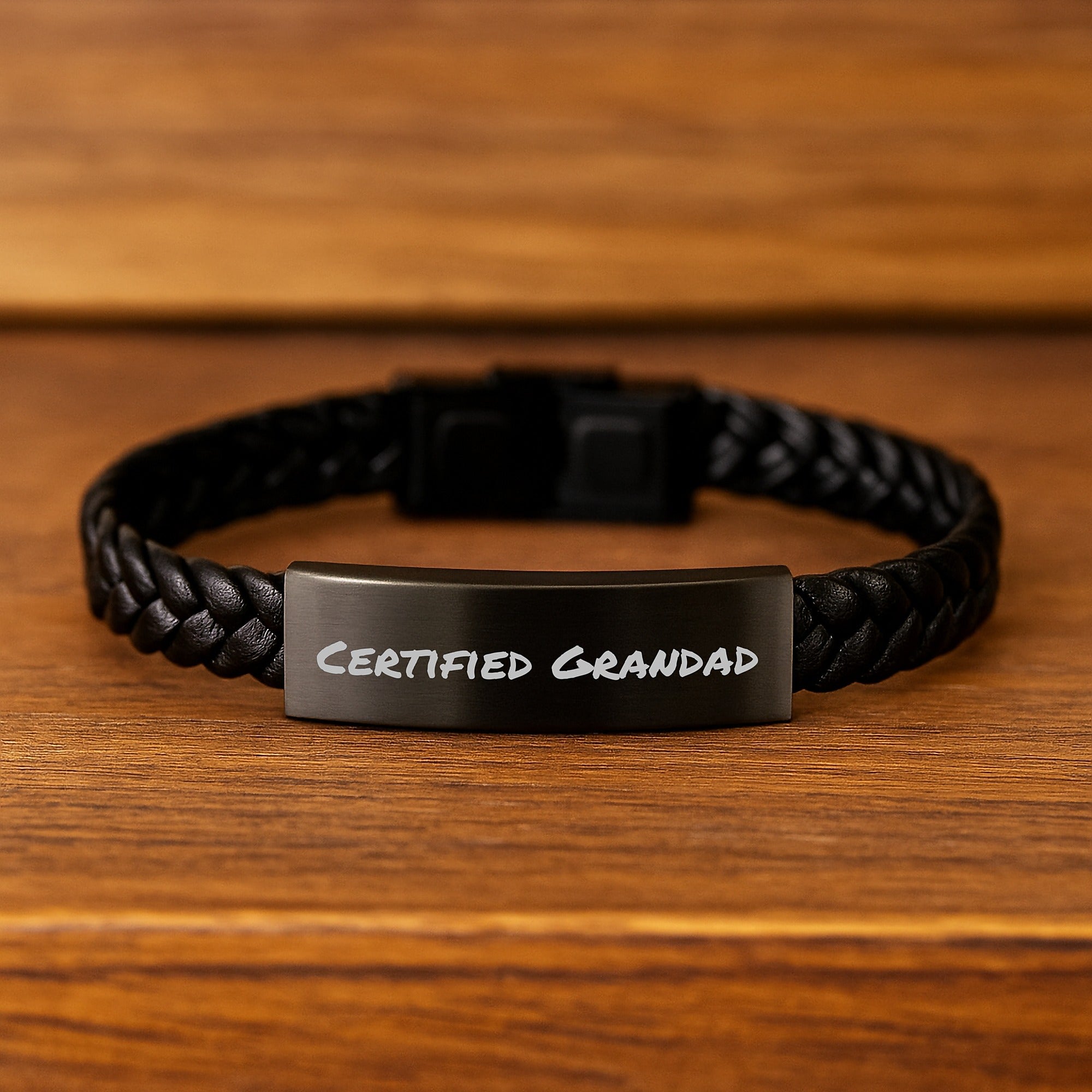 Funny Certified Grandad Gifts Interlaced Leather Bracelet for Grandad Graduation Unique Gifts from Family - Image 2