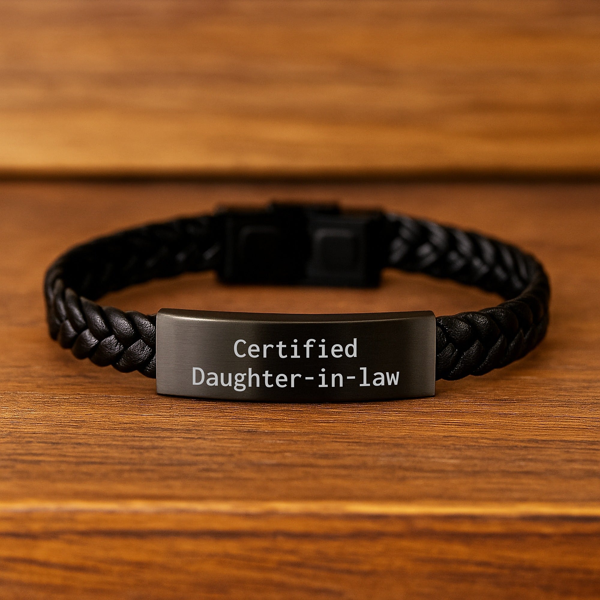 Certified Daughter-in-law Gifts for Her - Funny Interlaced Leather Bracelet for Graduation, Gifts from Mom, Gifts for Daughter-in-law, Interlaced Leather Style - Image 2