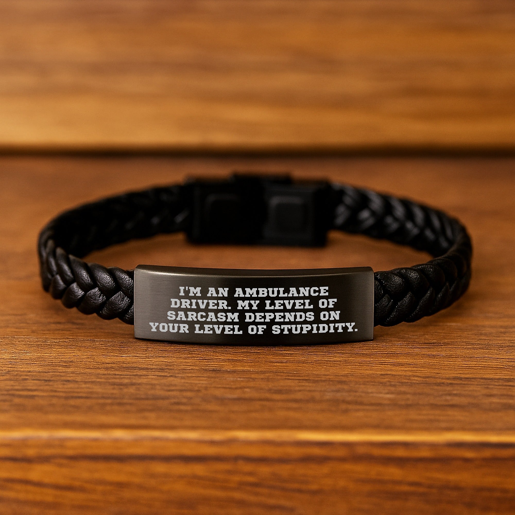 Ambulance Driver Gifts, Funny Quote Interlaced Leather Bracelet for Men, Graduation Unique Gifts from Friends, Ambulance Driver Gifts for Men - Image 2
