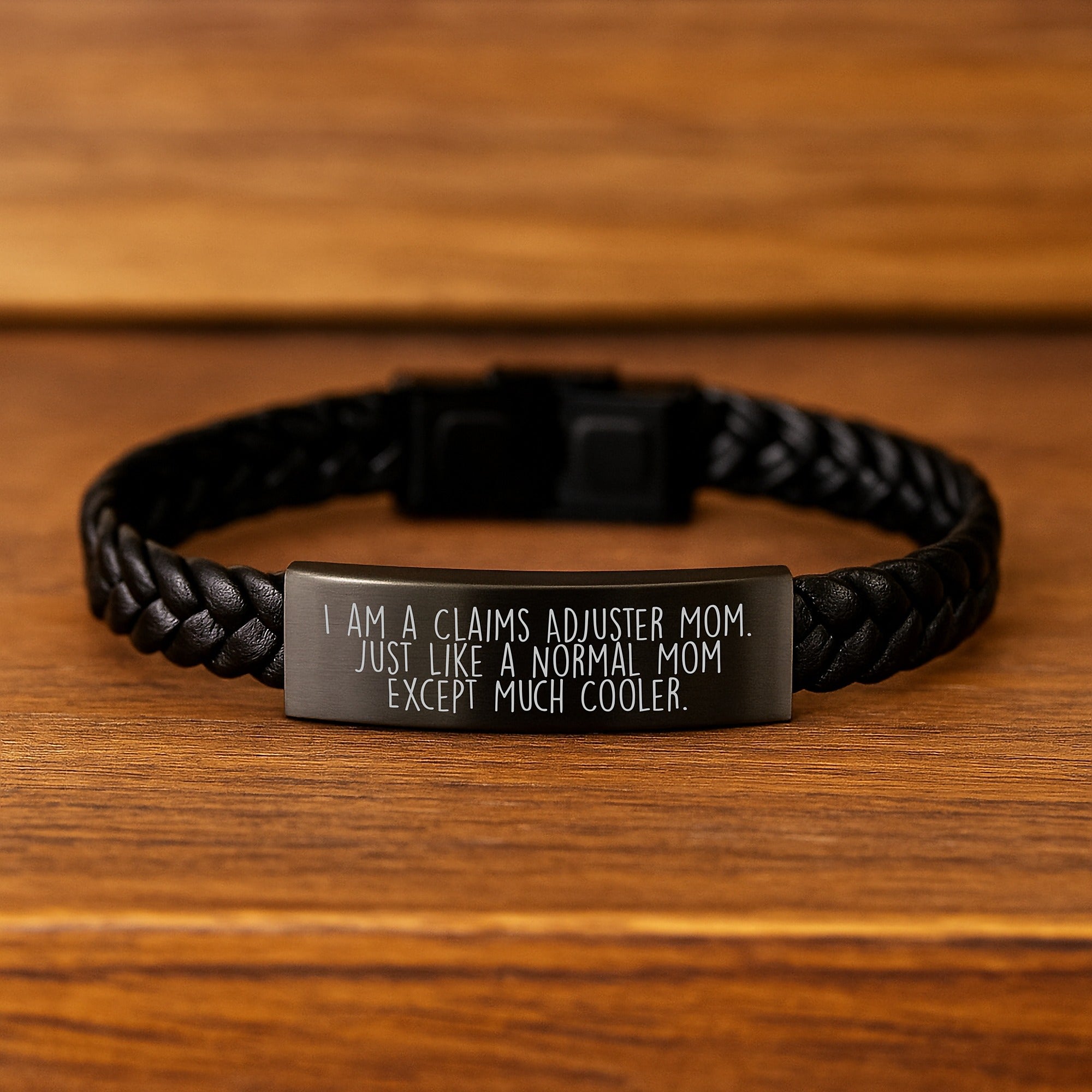 Claims Adjuster Gifts, Funny Quote Interlaced Leather Bracelet, Gifts from Mom to Claims Adjuster Dad, Birthday Unique Gifts for Claims Adjuster Men - Image 2