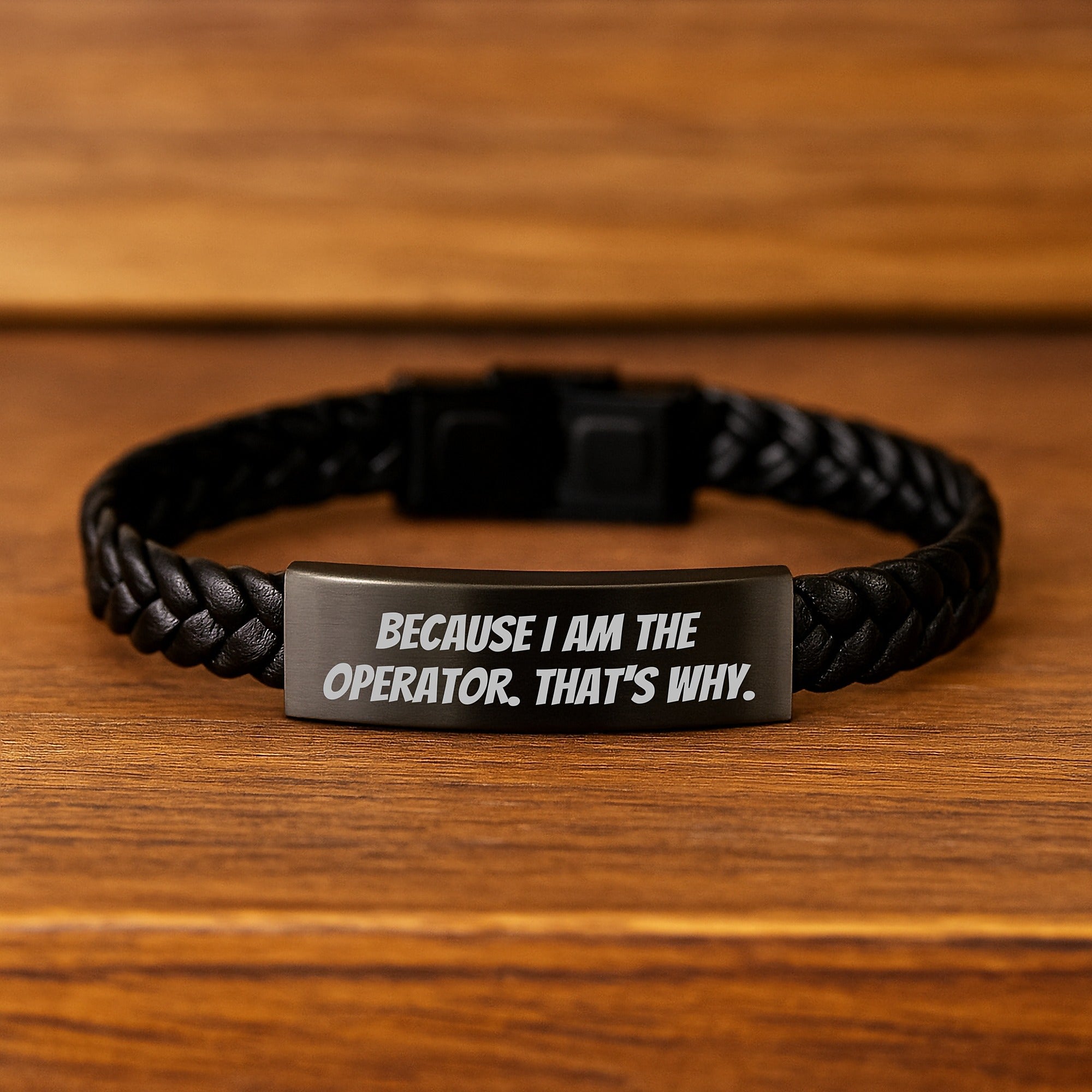 Operator Inspired Interlaced Leather Bracelet Gifts from Friends, Coworkers, or Family for Graduation Unique Giveaways, Funny Quote - Image 2