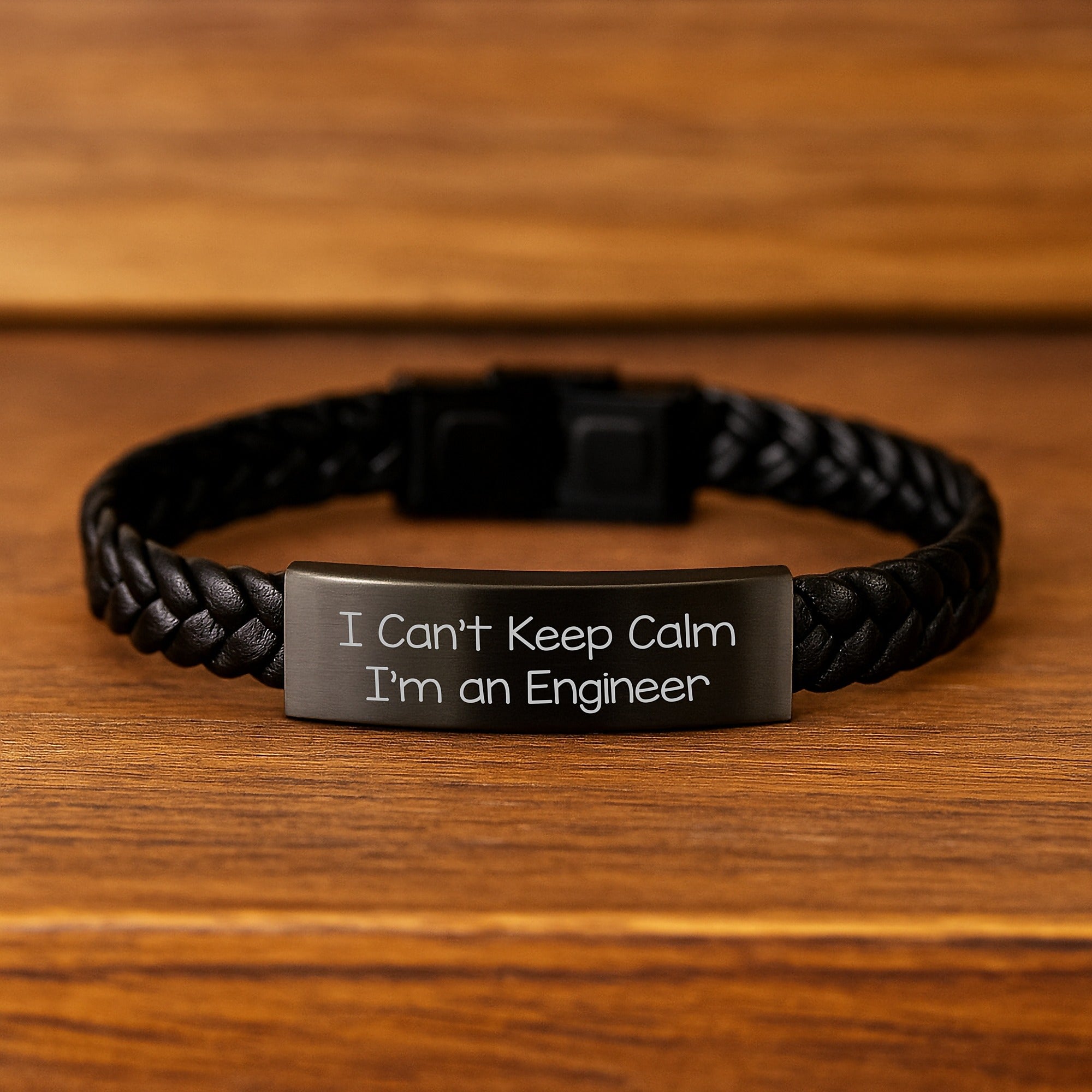 Engineer Gifts from Friends - I Can't Keep Calm I'm An Engineer Men's Interlaced Leather Bracelet for Christmas Unique Gifts - Image 2