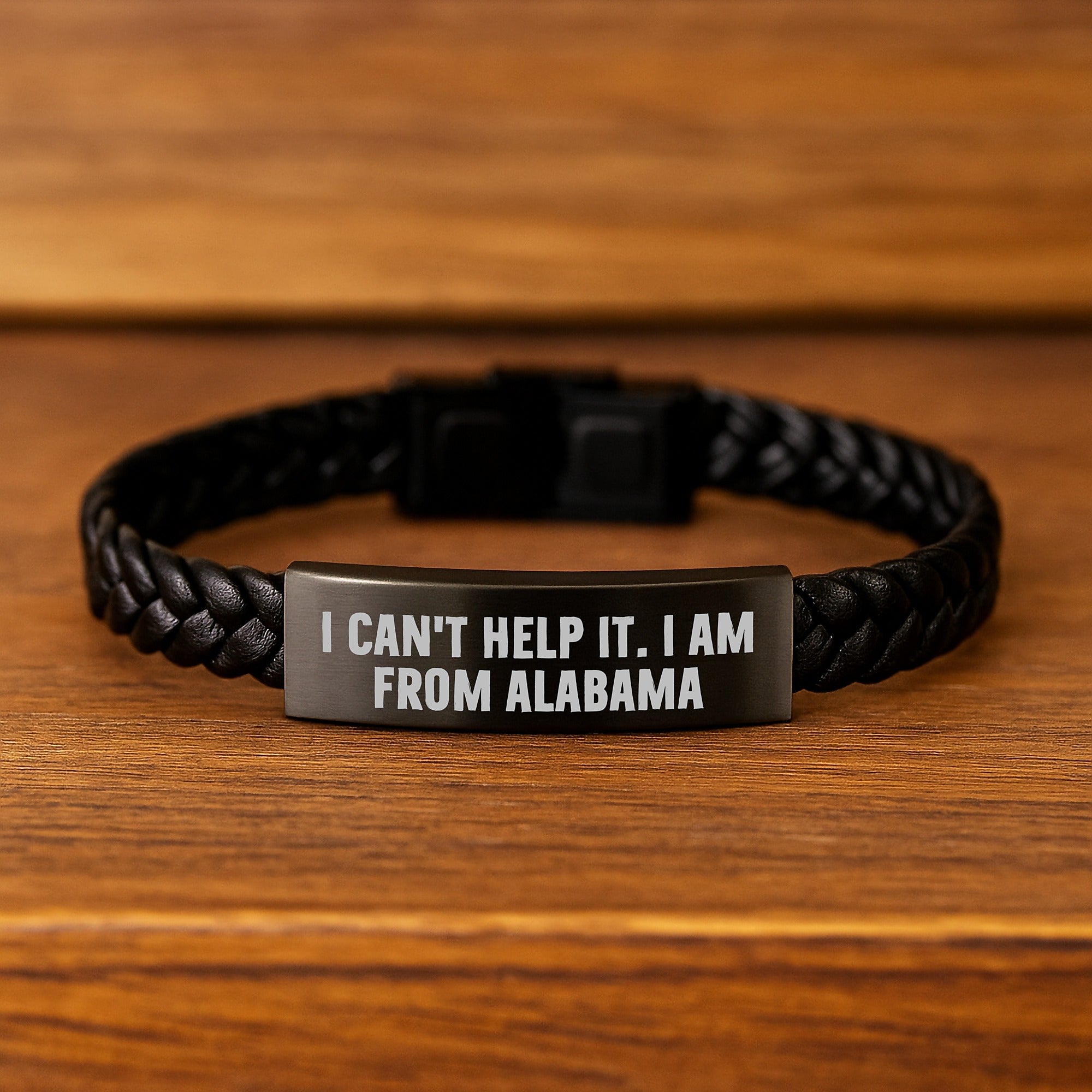 Funny Alabama Gifts for Friends from Alabama, Interlaced Leather Bracelet, Holiday Unique Gifts - Image 2