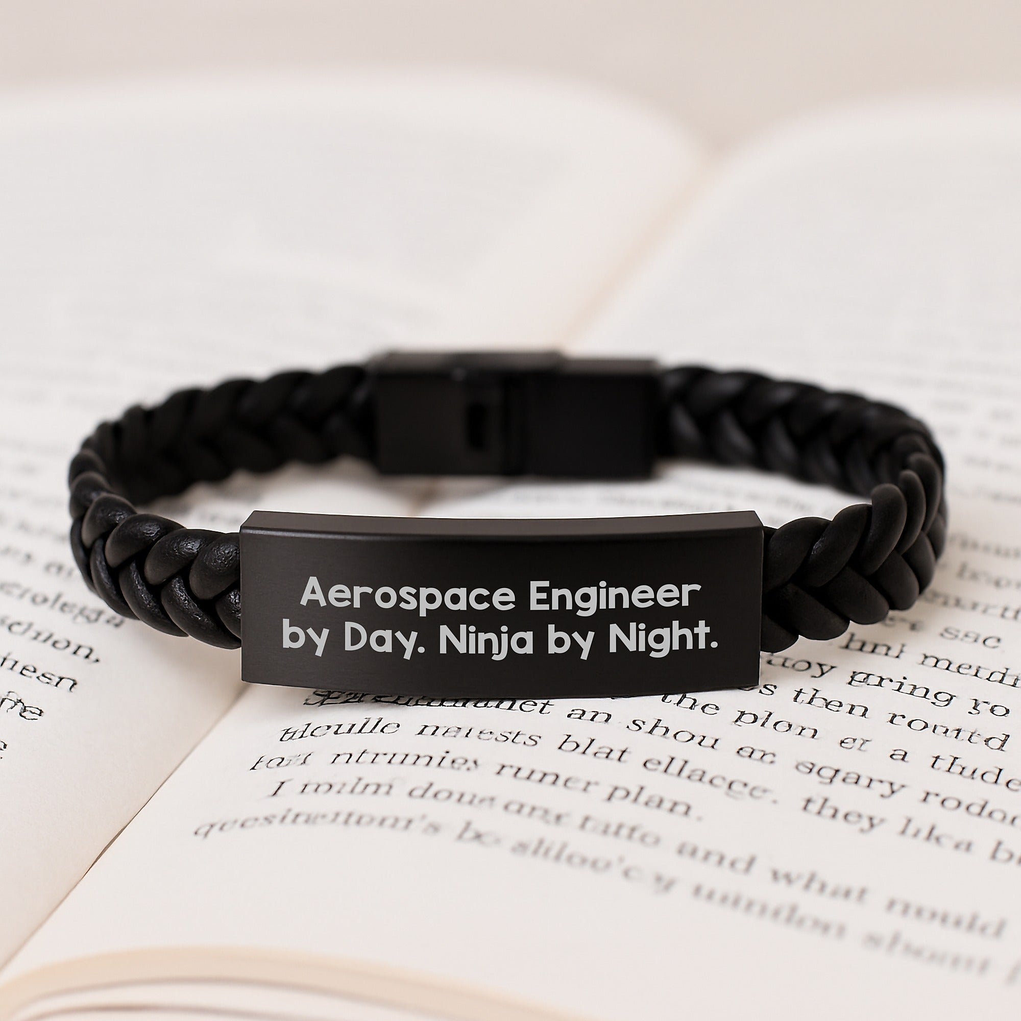 Aerospace Engineer Gifts, Funny Quote Interlaced Leather Bracelet, Gifts from Friends to Aerospace Engineer, Unique Graduation Gifts - Image 3