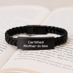 Funny Mom-in-law Gifts, Certified Mom-in-law Quotes - Interlaced Leather Birthday Unique Gift from Family, Gifts for Mom-in-law - Image 3