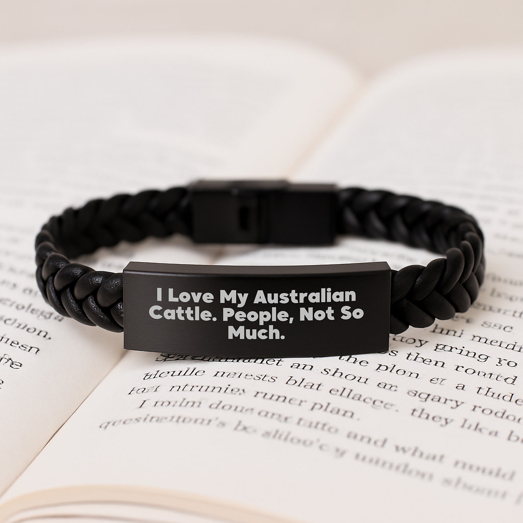 Funny Australian Cattle Dog Gifts for Men Women Friends Coworkers Family - Interlaced Leather Birthday Unique Gifts from I Love My Australian Cattle. People, Not So Much. - Image 3