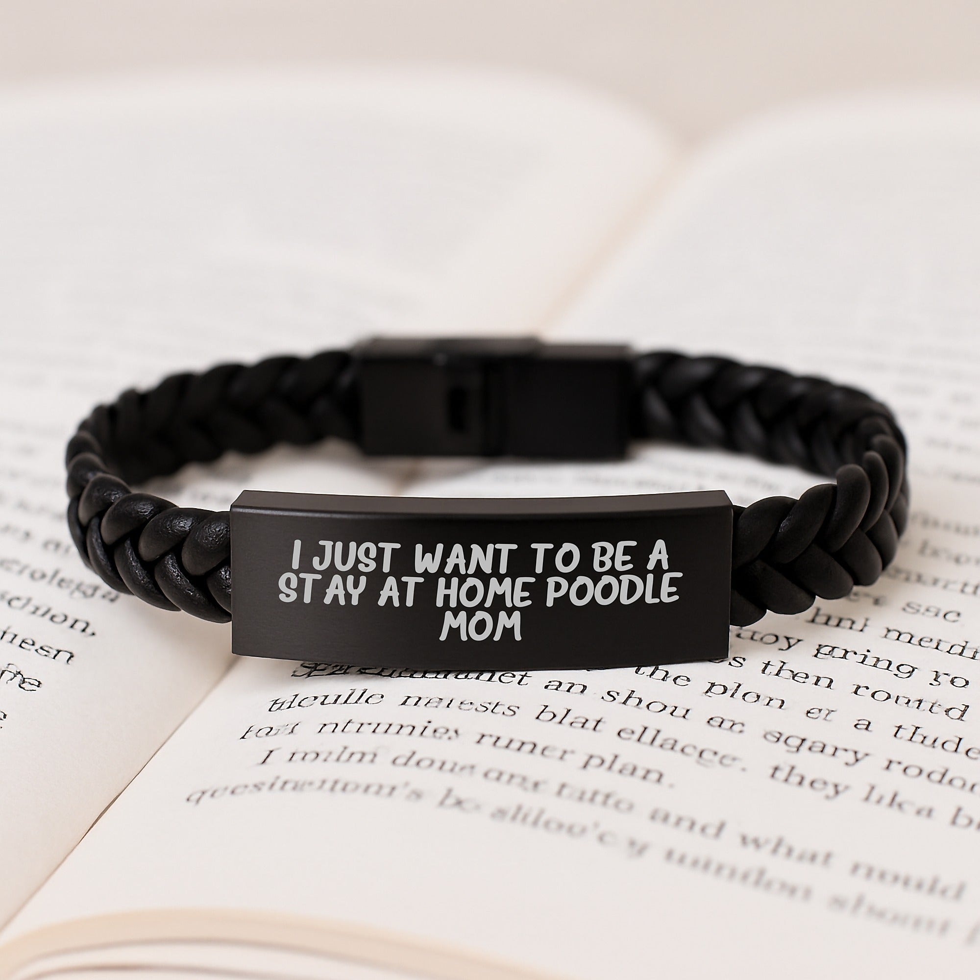 Funny Poodle Dog Mom Gifts from Women to Friends with Interlaced Leather Bracelet for Poodle Dog Lovers, Christmas Unique Gifts - Image 3