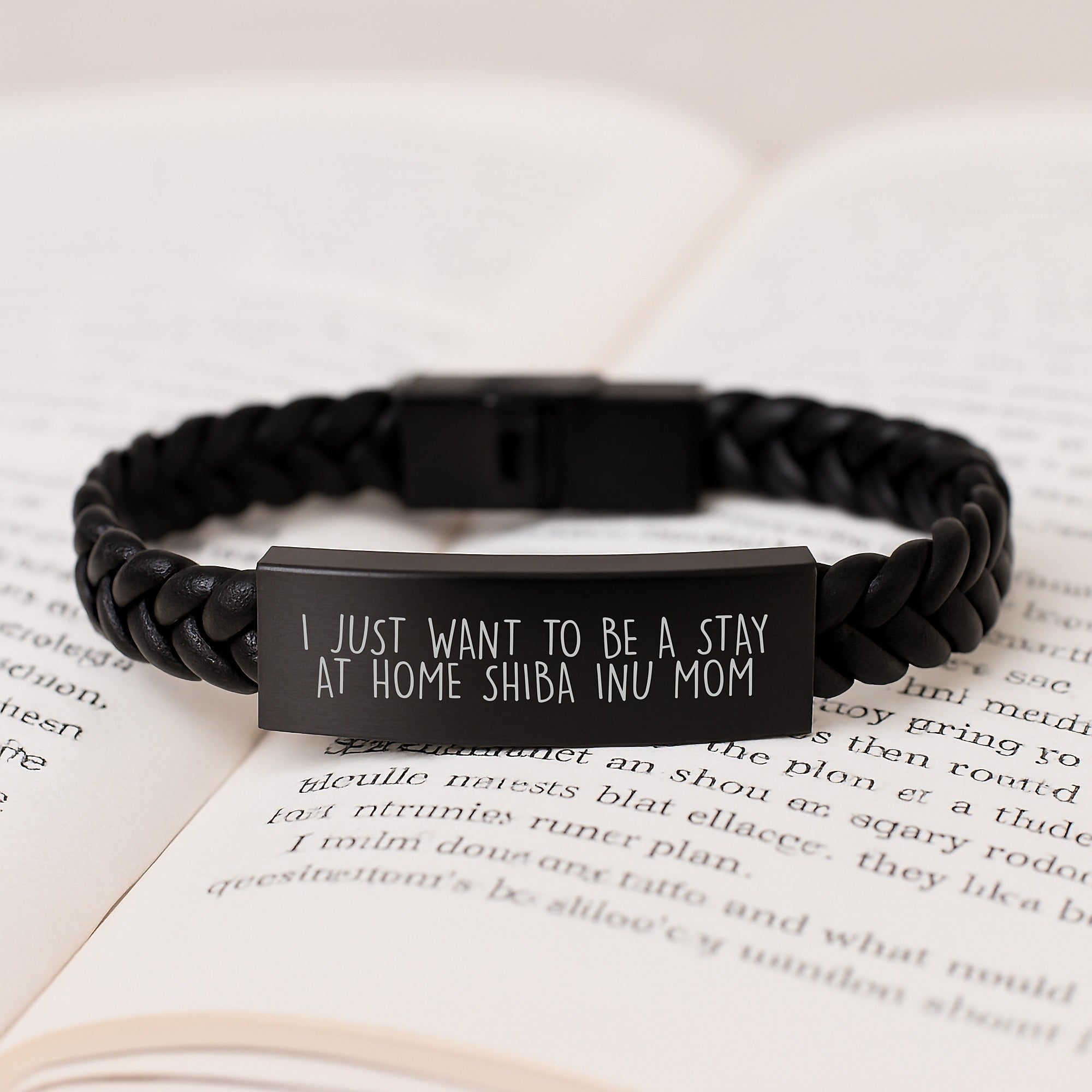 Shiba Inu Dog Mom's Funny Quote Interlaced Leather Bracelet Gifts from Men to Shiba Inu Dog Lovers at Christmas Unique Gifts - Image 3
