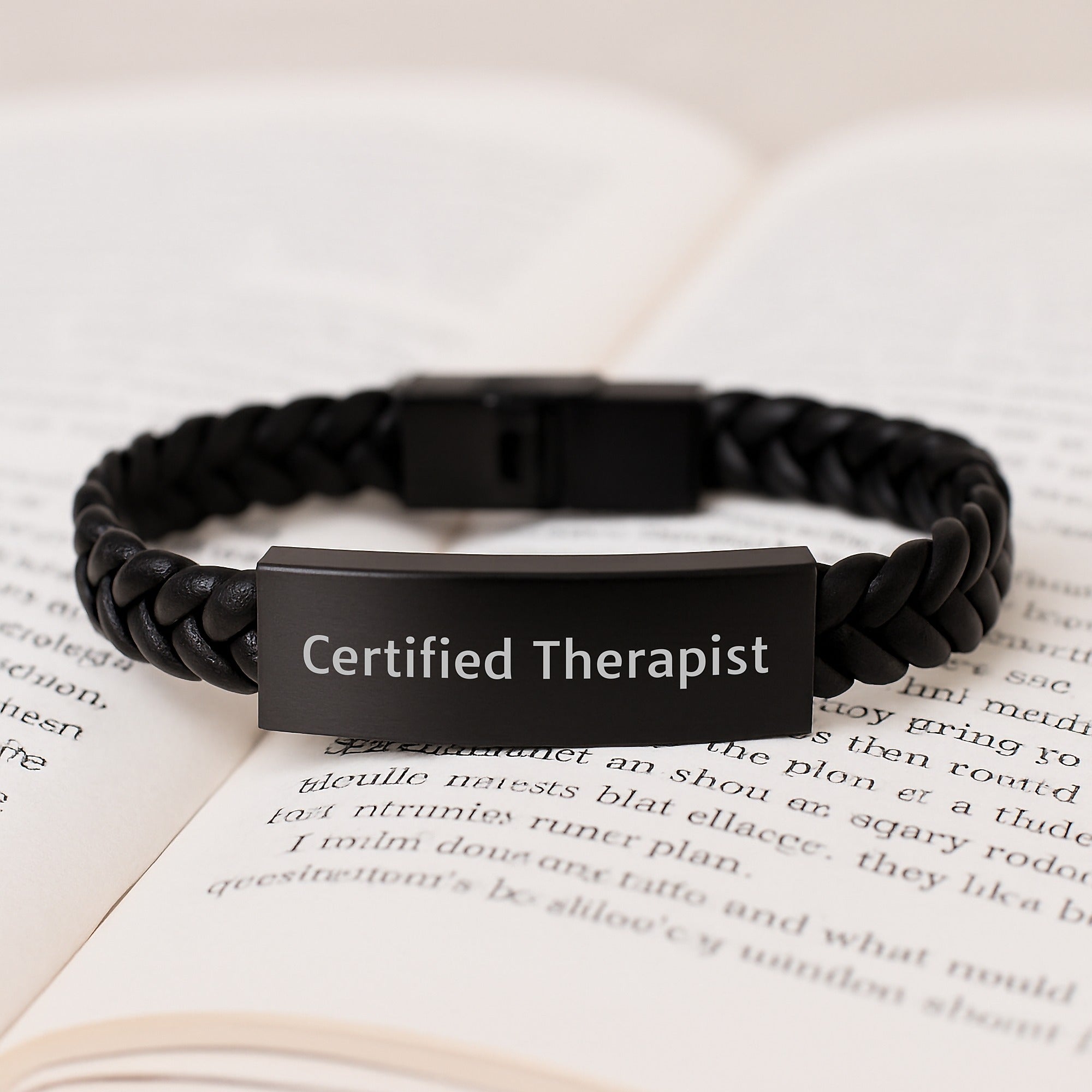 Funny Therapist Gifts from Men to Birthday Therapist Interlaced Leather Wristband with Quote 'Life is 10% what happens to you and 90% how you react to it' - Image 3