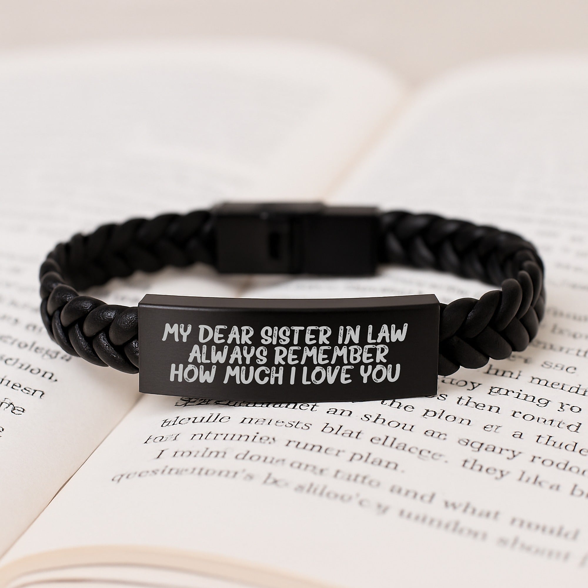 Unique Sister-in-law Gifts, Funny Quote Interlaced Leather Bracelet for Women - Gifts from Family, Christmas Unique Presents for Sister-in-law - Image 3
