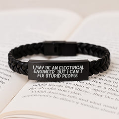 Funny Electrical Engineer Quotes Interlaced Leather Bracelet Gifts from Men to Electrical Engineer Friends - Image 3