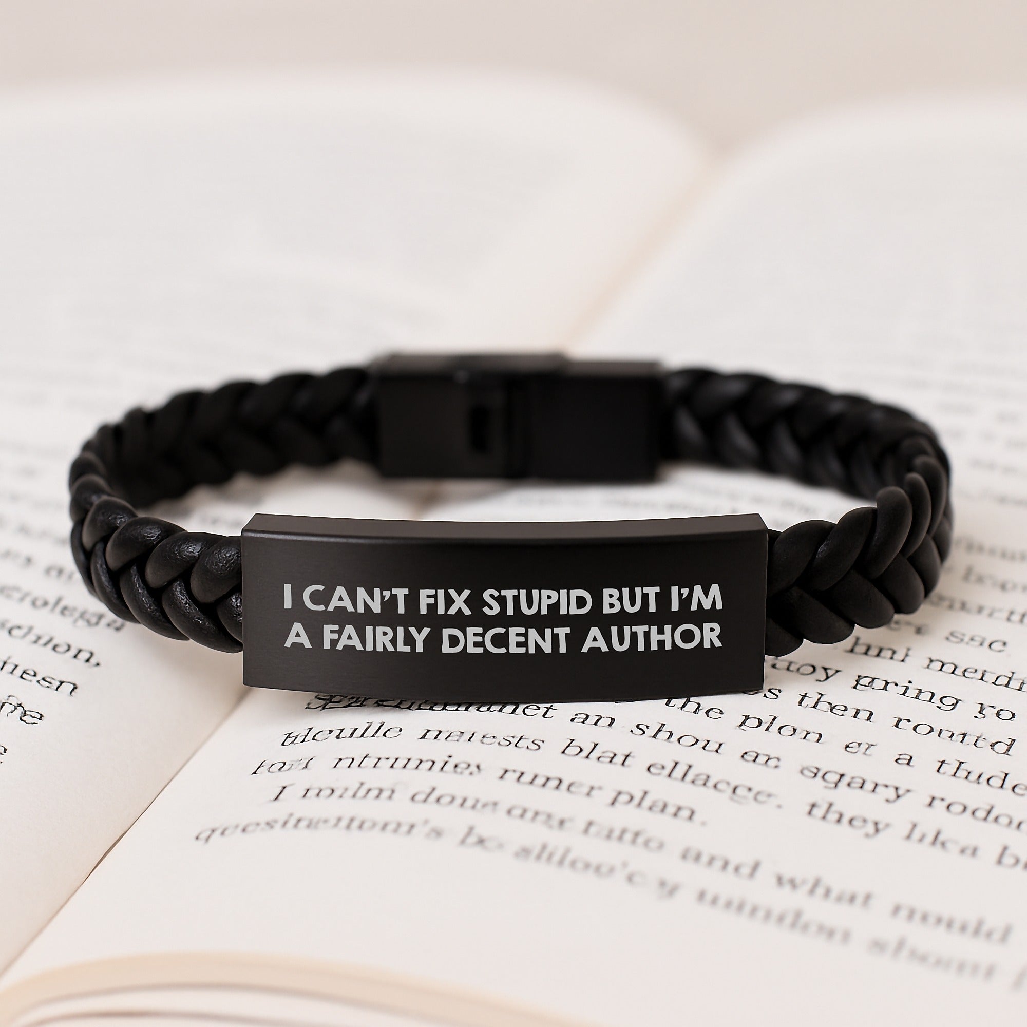 Funny Author Gifts from Men to Women Friends Coworkers - I'm A Fairly Decent Author Interlaced Leather Bracelet, Christmas Unique Gifts for Author, Author - Image 3