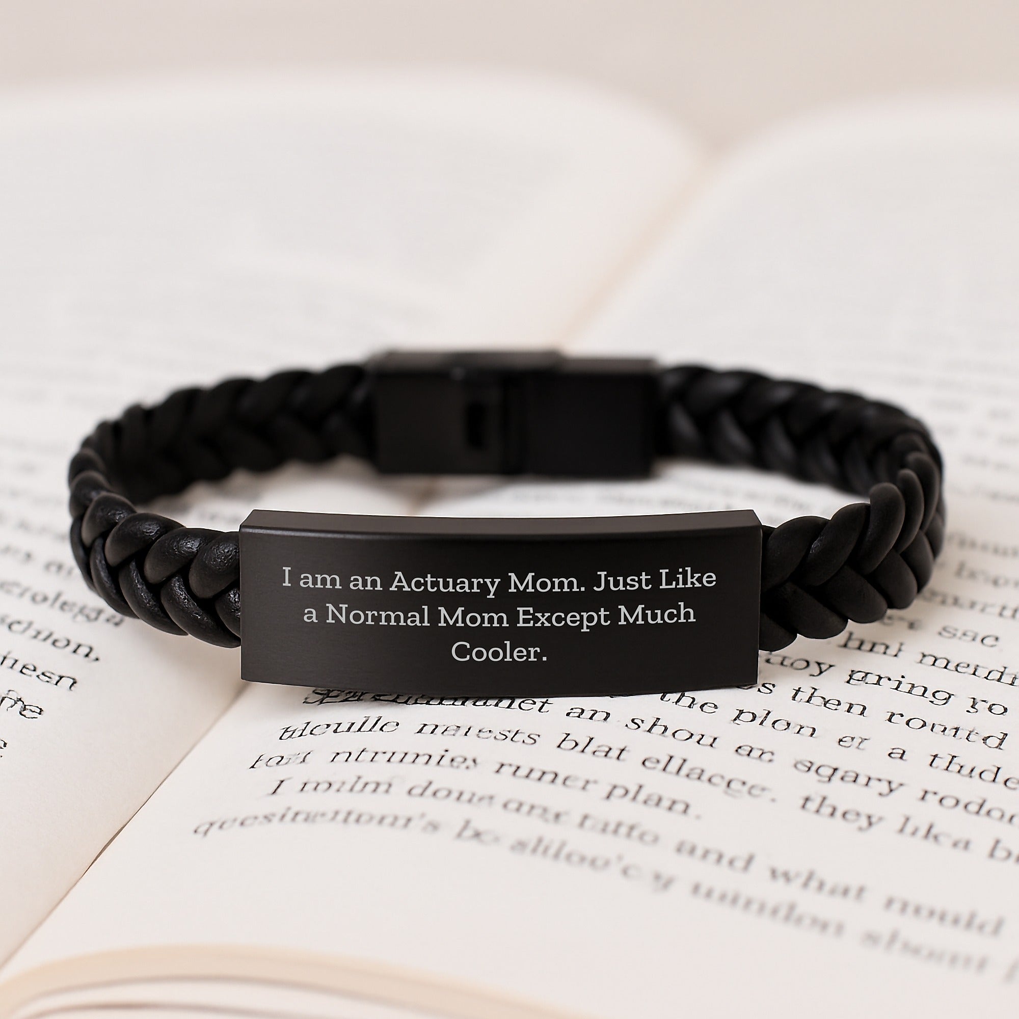 Actuary Mom's Special Gift, Interlaced Leather Graduation Wristband, Funny Quote, Gifts from Mom to Actuary, Perfect for Actuary, Interlaced Leather Actuary Mom Gifts - Image 3