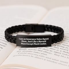 Insurance Sales Agent Mom's Cool Interlaced Leather Gift for Graduation - 'I Am An Insurance Sales Agent Mom...' - Image 3