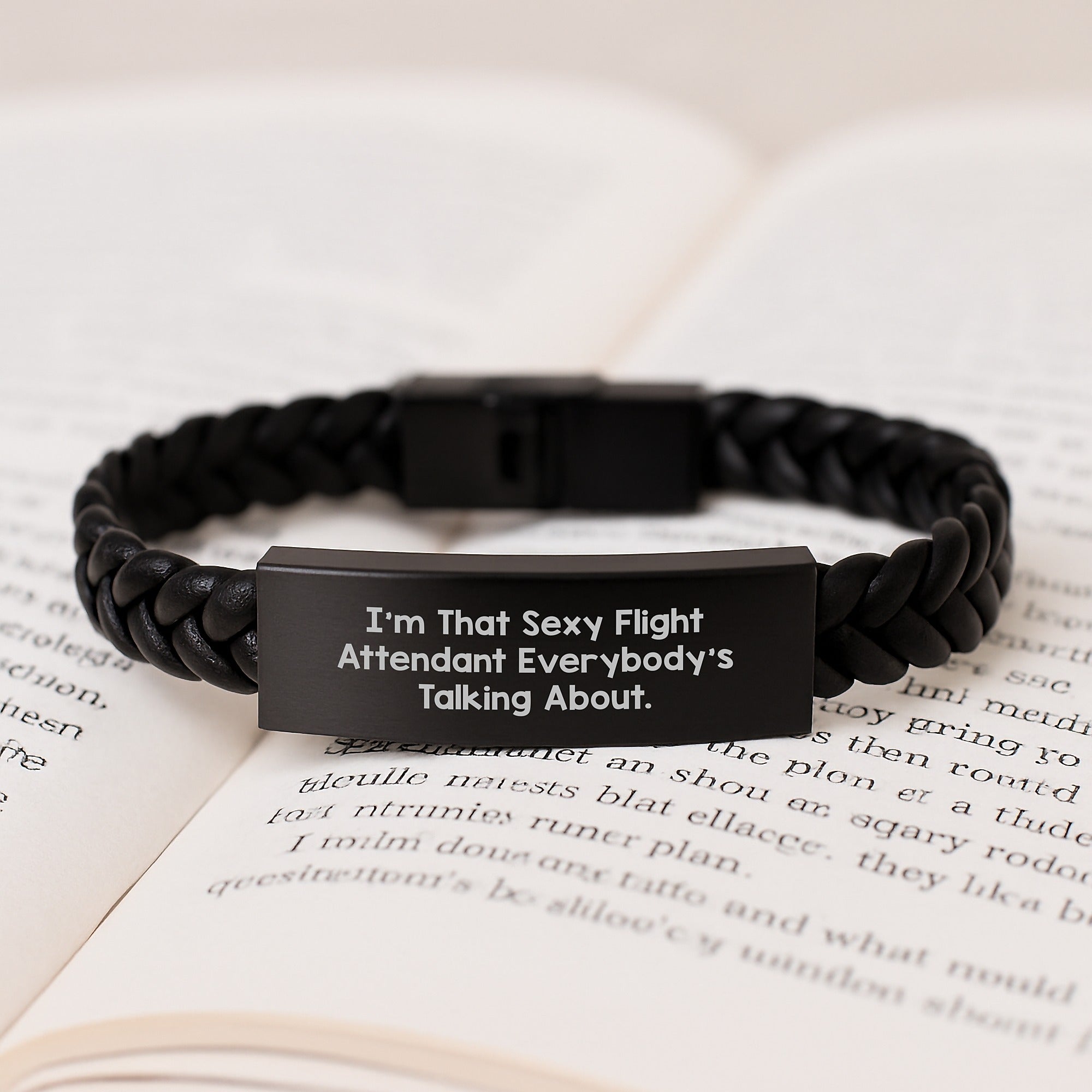 Sexy Flight Attendant Gifts from Friends, Funny Quote Interlaced Leather Bracelet for Birthday, Flight Attendant, Gifts for Her, from Men, Women, Family, Coworkers - Image 3
