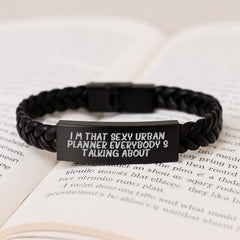 Sexy Urban Planner Interlaced Leather Bracelet Gifts for Men from Friends - Image 3
