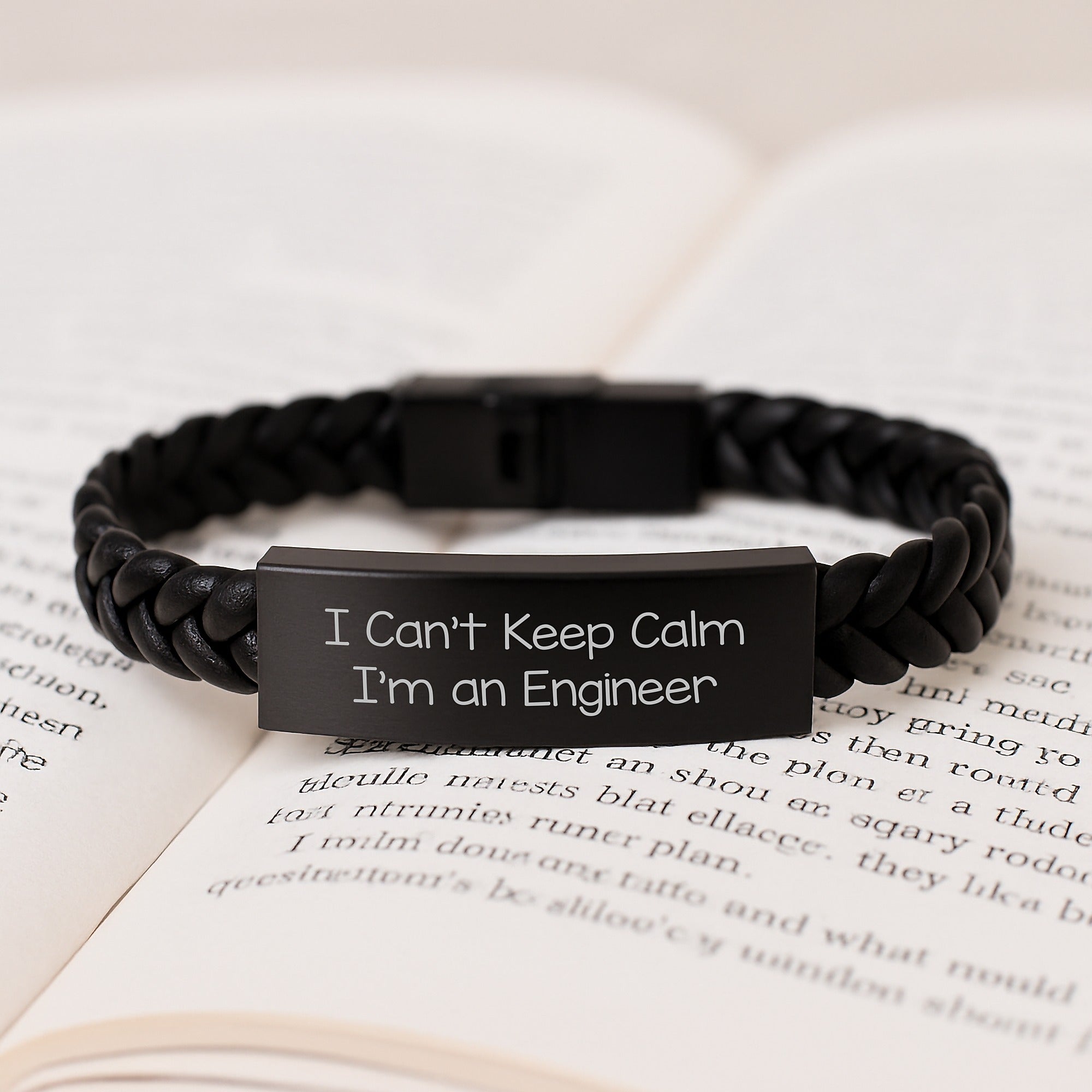 Engineer Gifts from Friends - I Can't Keep Calm I'm An Engineer Men's Interlaced Leather Bracelet for Christmas Unique Gifts - Image 3