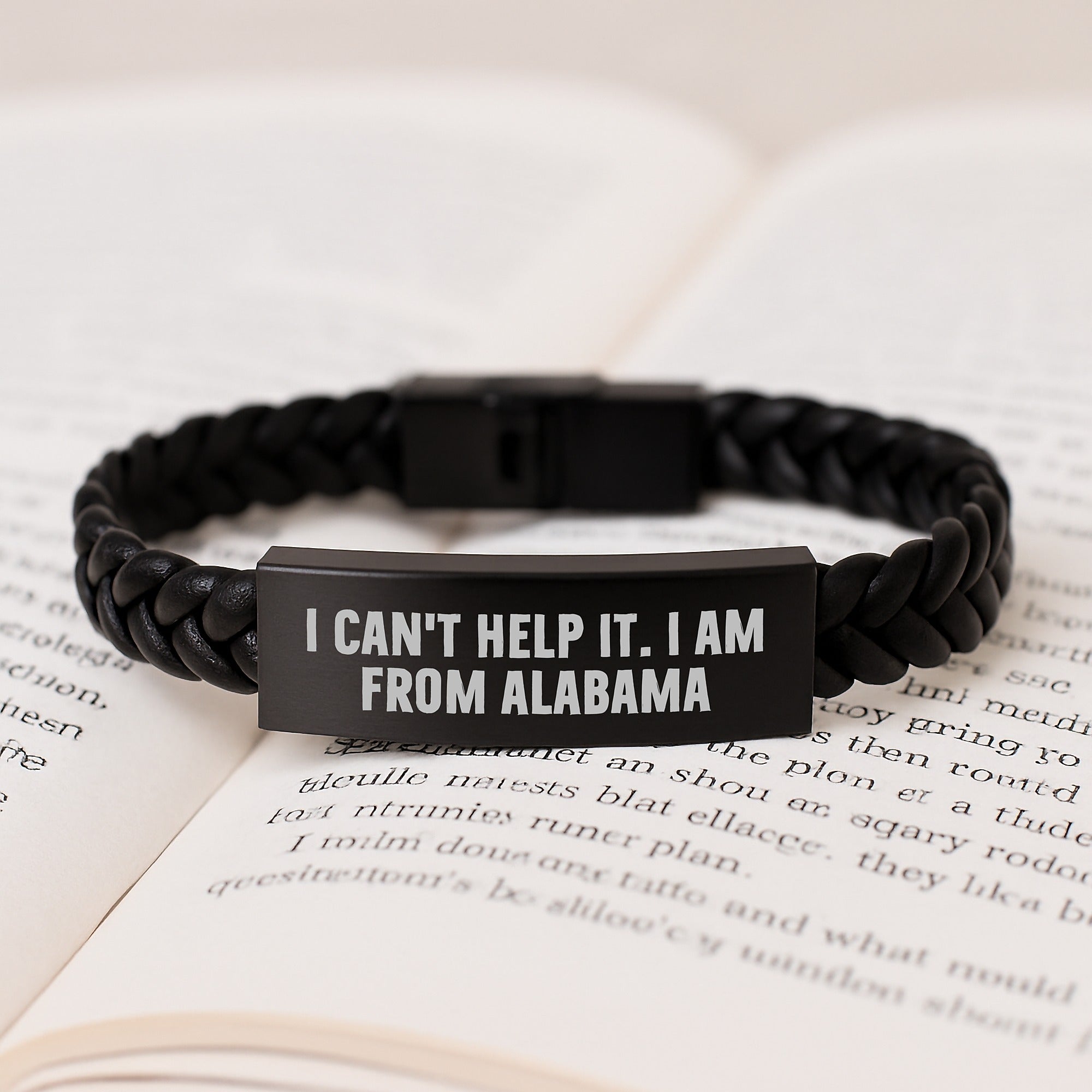 Funny Alabama Gifts for Friends from Alabama, Interlaced Leather Bracelet, Holiday Unique Gifts - Image 3