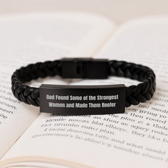 Funny Roofer Gifts for Men and Women, Inspirational Interlaced Leather Bracelet, Graduation Unique Gifts from Friends to Family - Image 3