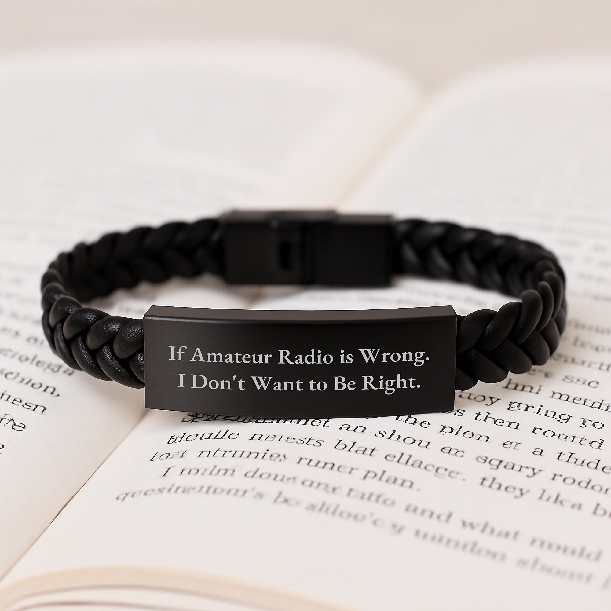 Amateur Radio Funny Quote Interlaced Leather Bracelet Gifts for Men Friends Family, 'If Amateur Radio Is Wrong. I Don't Want To Be Right.' Graduation Unique Gifts - Image 3