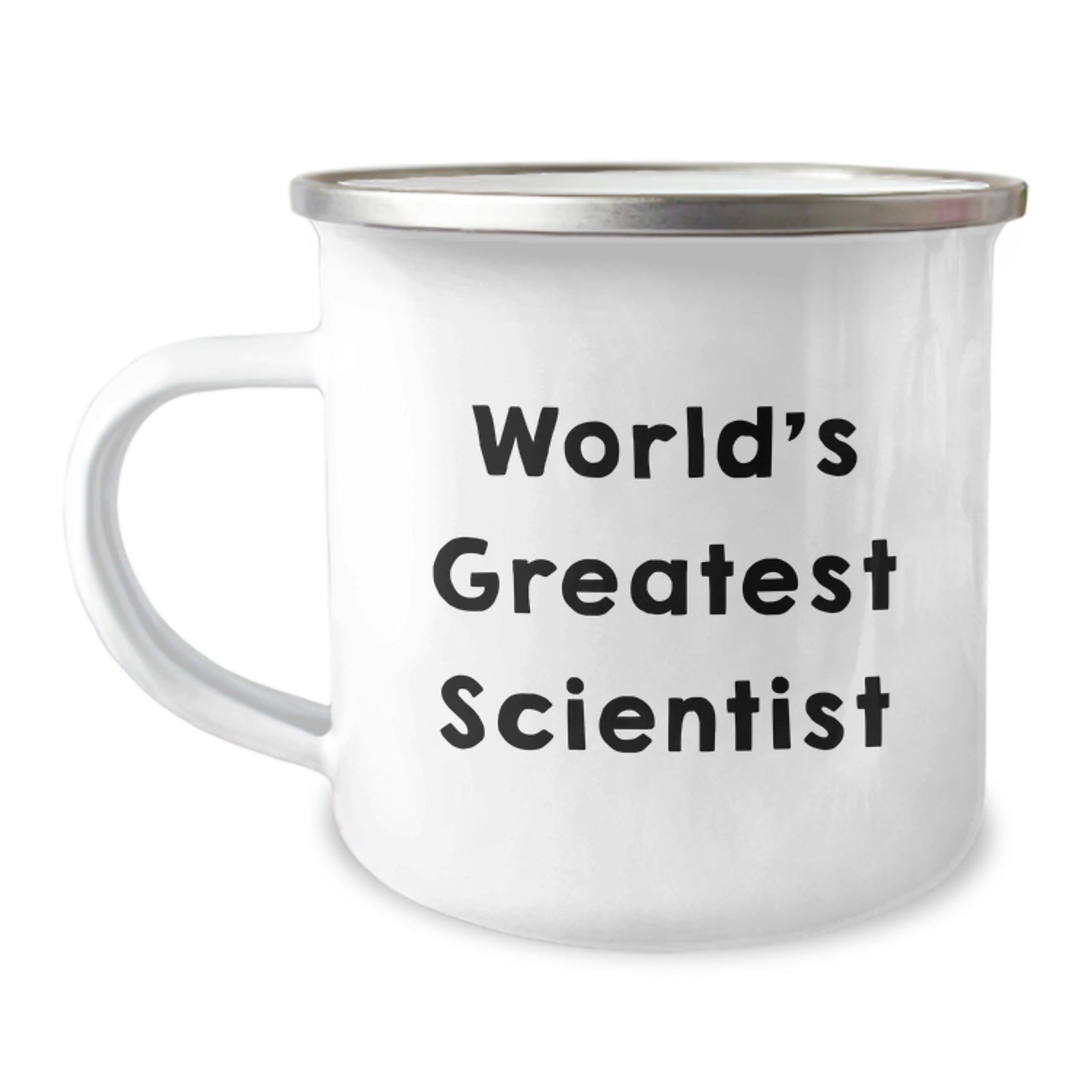 Funny World's Greatest Scientist Gifts for Men, Christmas Unique Camp Mug for Scientist Friends and Family, Enamel Stainless Steel 12 oz Coffee Cup - Image 1