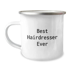 Hairdresser's Close Friend Gifts from Family to Best Hairdresser Ever, Camping Mug for Graduation - Image 1