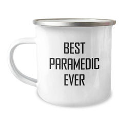 Funny Rescue Worker Gifts from Friends for Birthday - Camping Mug 'Best Rescue Worker Ever' Quote, 12 oz Stainless Steel with Enamel Finish - Image 1