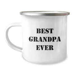 Funny Grandpa Gifts from Family - Best Grandpa Ever Quote, Camping Mug for Him, 12 oz Stainless Steel, Perfect Birthday Unique Gift - Image 1