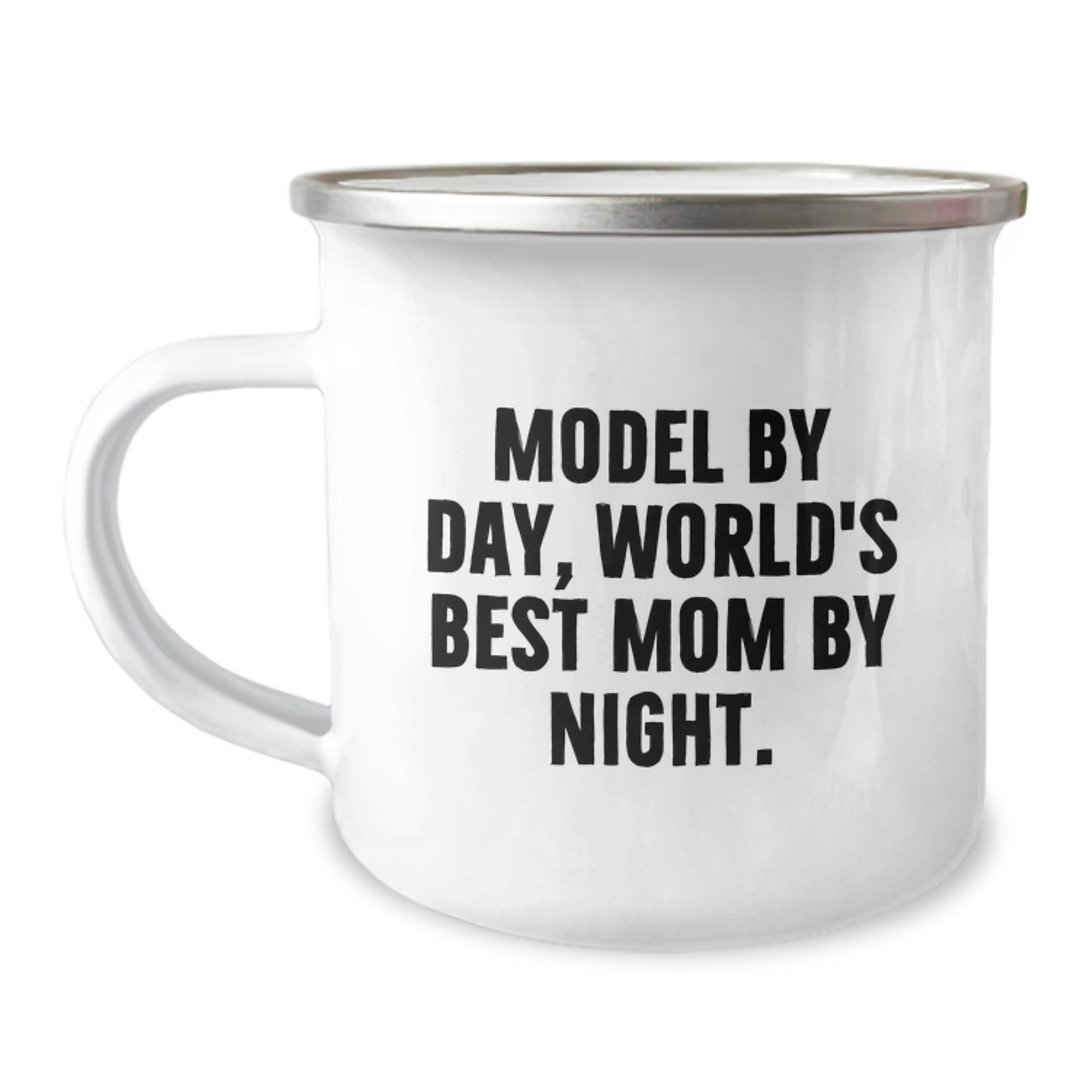 Funny Model Gifts for Camping Mug - Model By Day, World's Best Mom By Night. Birthday Unique Gifts from Mom to Model - Image 1