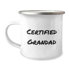 Funny Grandad Camping Mug, Gifts from Family to Grandad, 'Certified Grandad' Quote, 12 oz Stainless Steel, Perfect for Graduation Gift - Image 1