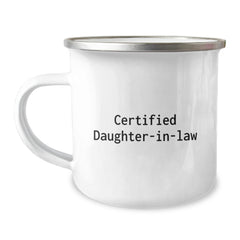 Funny Daughter-in-law Gifts from Mom - Camping Mug for Certified Daughter-in-law Graduation Unique Gifts - Image 1