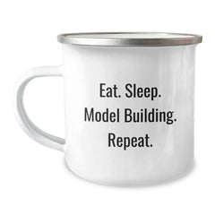Model Building Enthusiast's Delight, Funny Quote, Camping Mug Gifts from Friends for Graduation - Image 1