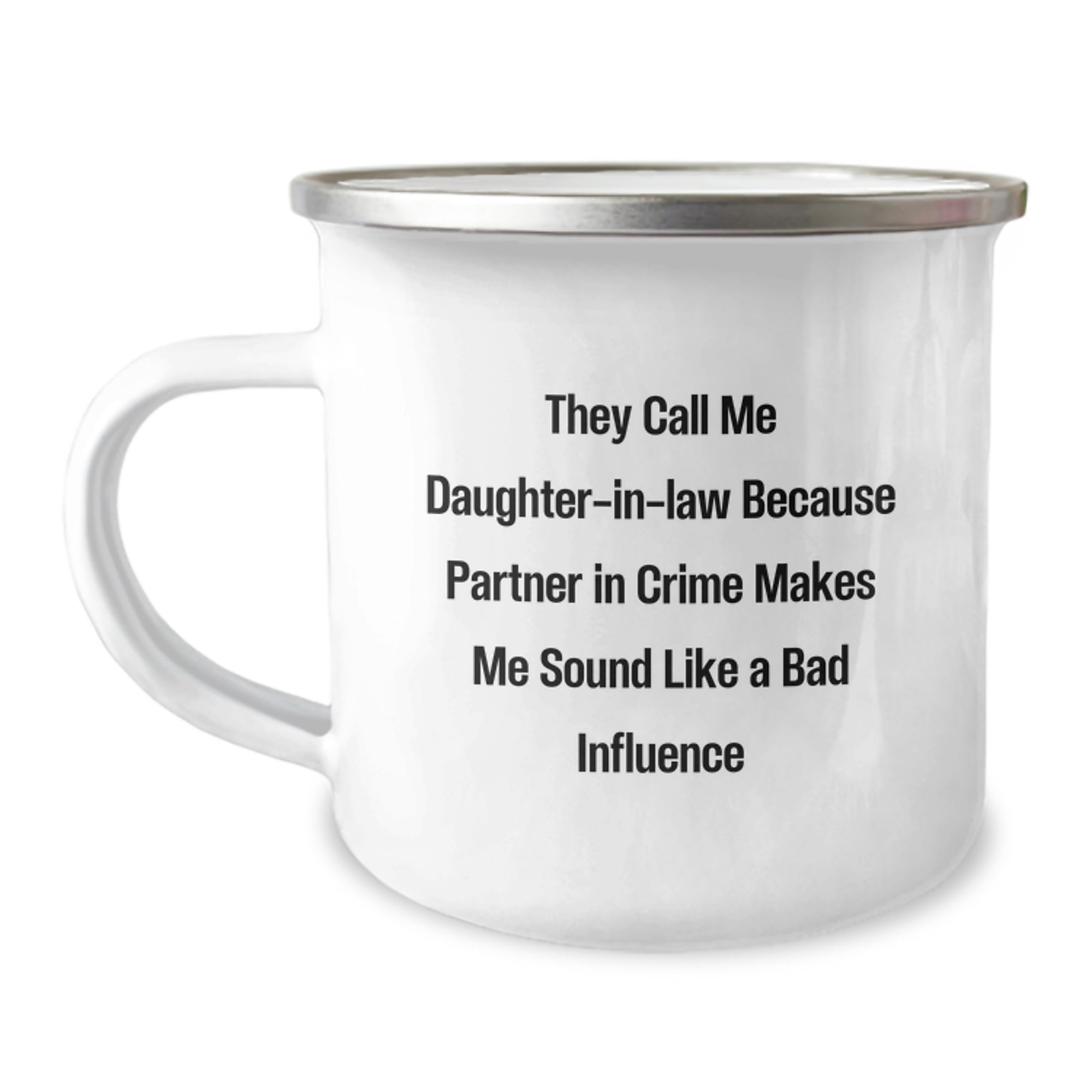Funny Daughter-in-law Camping Mug Gifts for Daughter-in-law from Family - Partner In Crime Makes Me Sound Like A Bad Influence - Image 1
