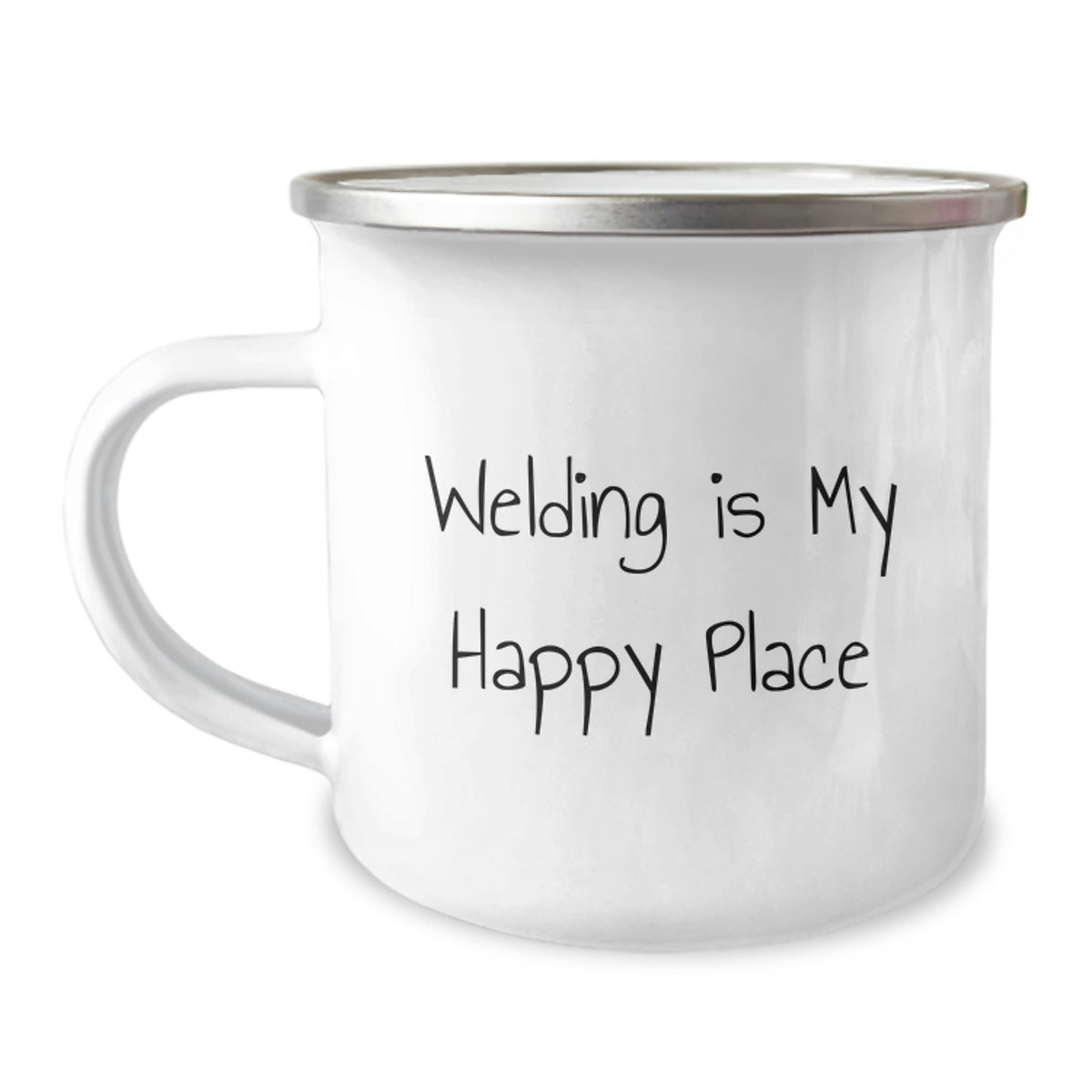 Welding Gifts for Men - Funny Welding Is My Happy Place Camping Mug, Stainless Steel with Enamel Finish - Unique Christmas Unique Gifts from Men to Friends, Coworkers, Family - Image 1
