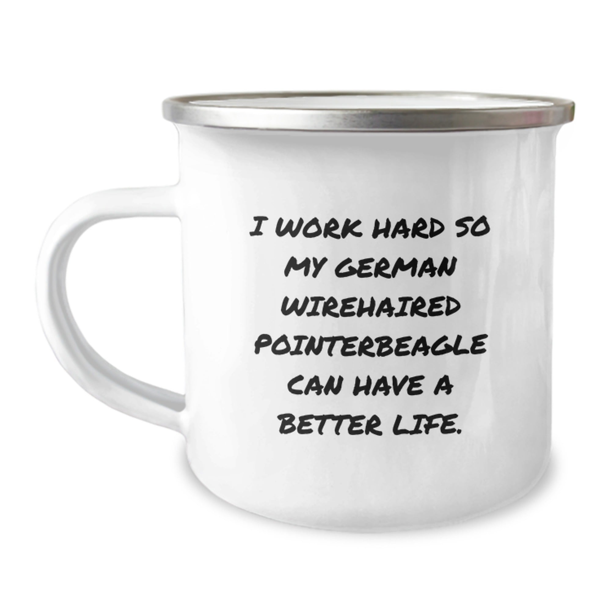 German Wirehaired Pointer Dog Lover's Camping Mug - Valentine's Unique Gifts from Men for German Wirehaired Pointer Dog Owners - Inspirational Coffee Mug for Camping Enthusiasts - Image 1