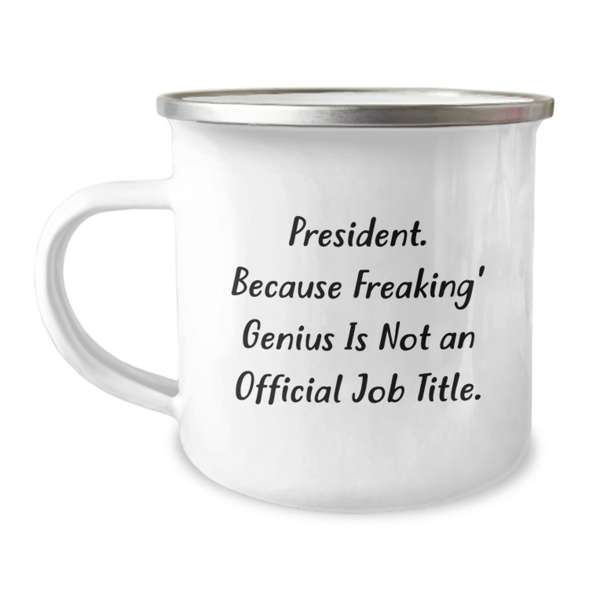 President Gifts for Men Unique Christmas Funny Mugs - Because Freaking genius Is Not Official Job Title - President Camping Mug Gifts from Friends - Image 1